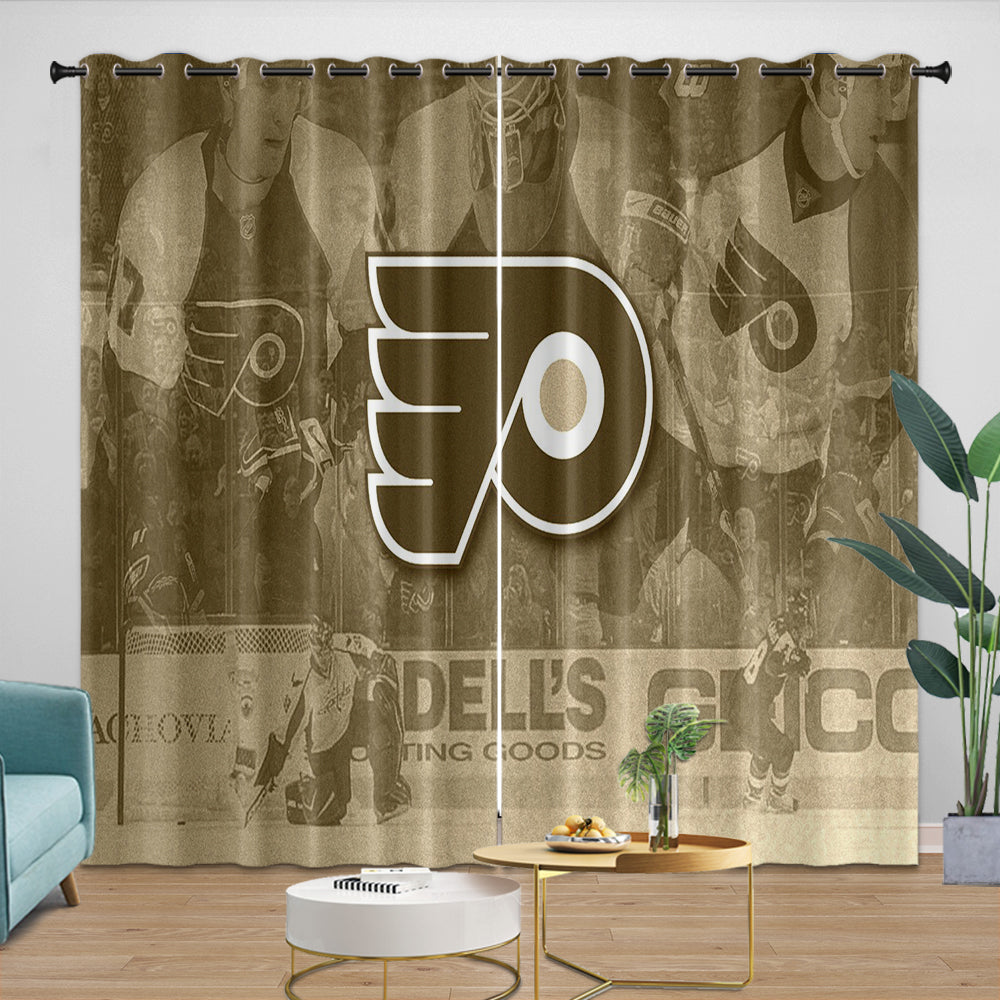 Philadelphia Flyers Curtains Blackout Window Drapes Room Decoration (Online Order Only)