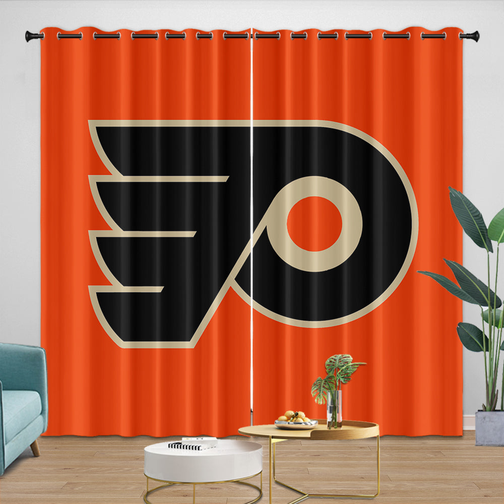 Philadelphia Flyers Curtains Blackout Window Drapes Room Decoration (Online Order Only)