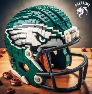 Philadelphia Eagles Football Helmet Custom building blocks (Online Only)