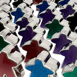 10 Pack of Enamel Meeples (Random Colors) (Online Only)
