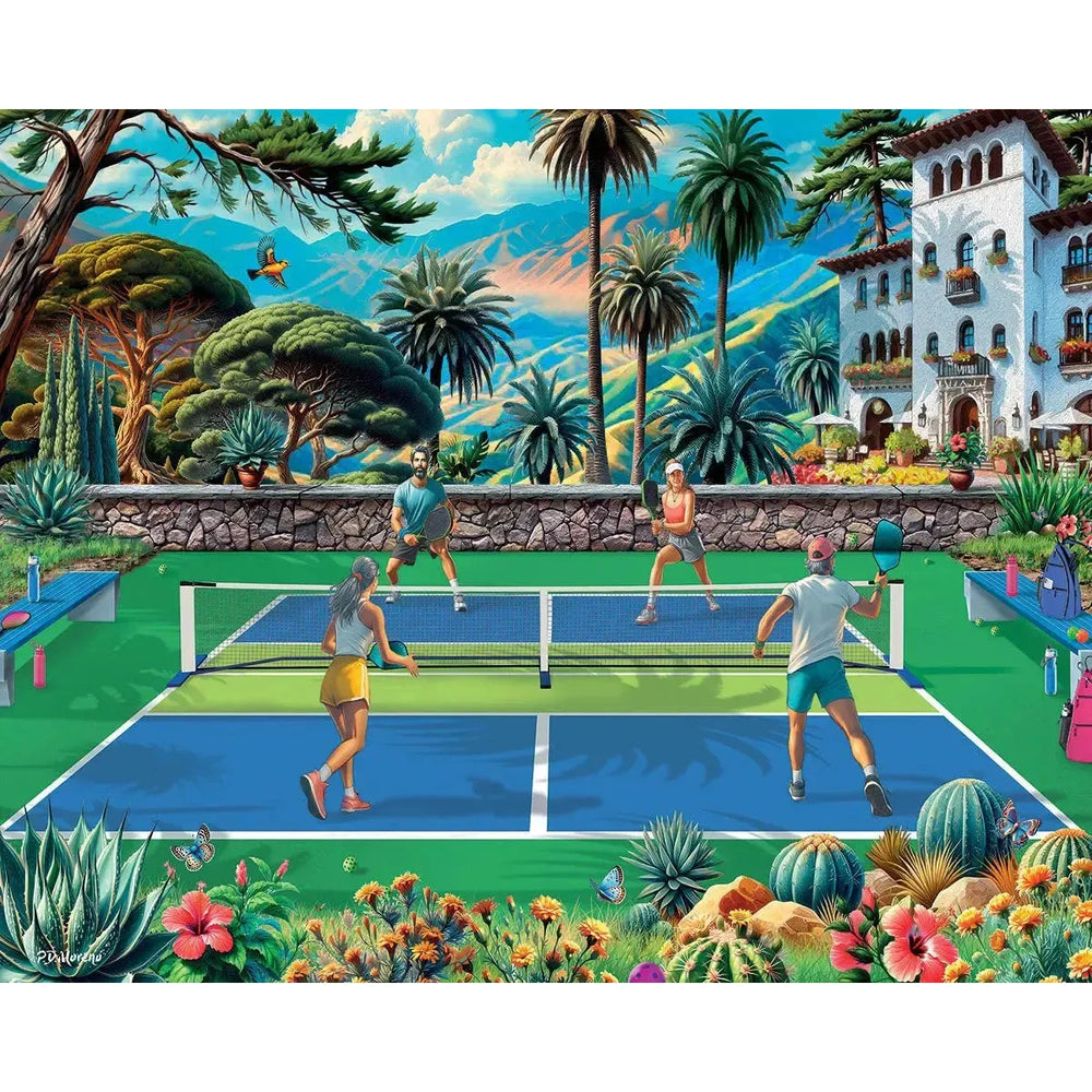 Pickleball Paradise 1000 Piece Jigsaw Puzzle White Mountain (ONLINE ORDER ONLY)