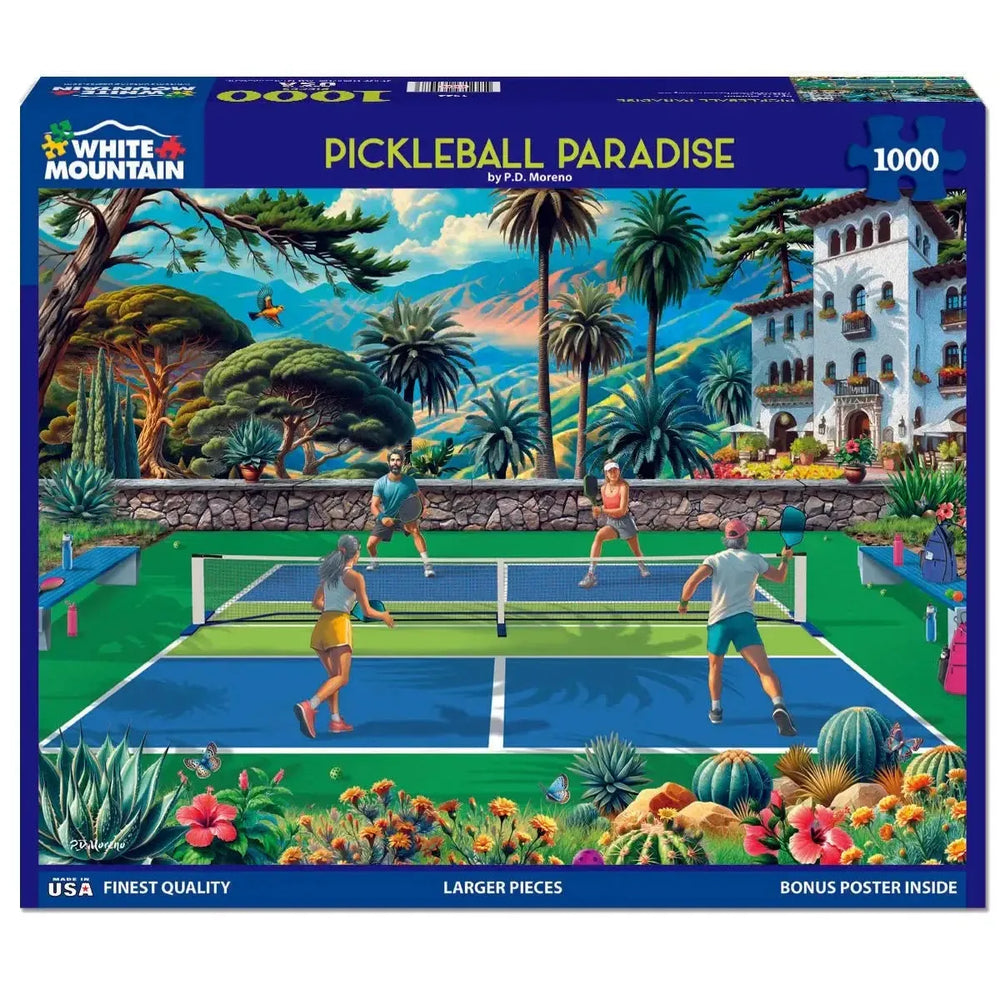 Pickleball Paradise 1000 Piece Jigsaw Puzzle White Mountain (ONLINE ORDER ONLY)
