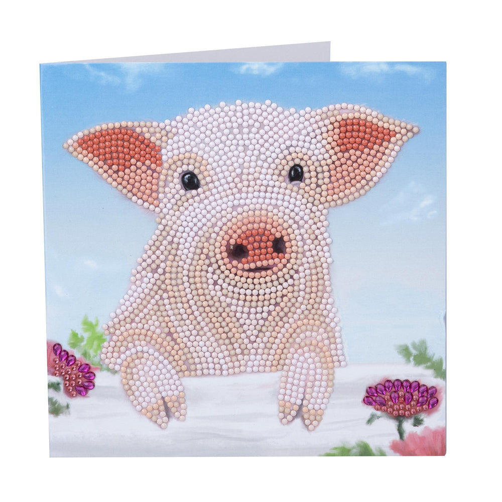 Pig on the Fence Crystal Art Card Kit Craft Buddy (ONLINE ORDER ONLY)