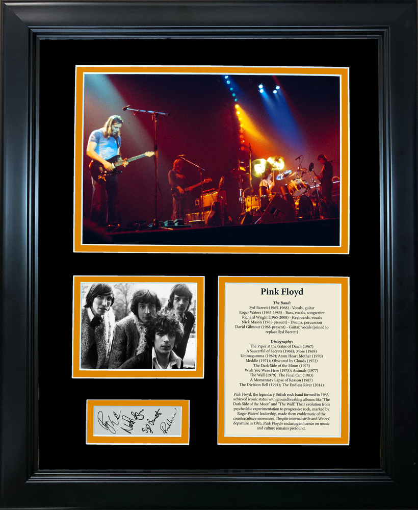 Framed Pink Floyd Band Facsimile Laser Engraved Signature Auto 11"x14"Music Photo Sig Collage (ONLINE ORDER ONLY)