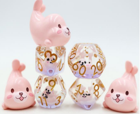 Pink Seal RPG Dice Set (ONLINE ORDER ONLY)