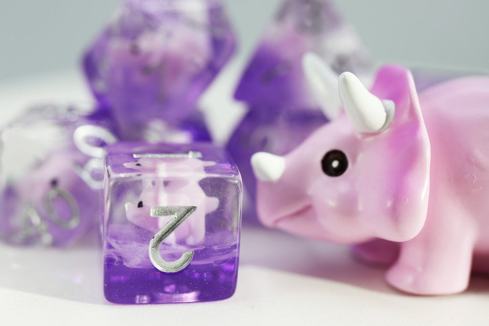 Pink Triceratops RPG Dice Set (ONLINE ORDER ONLY)