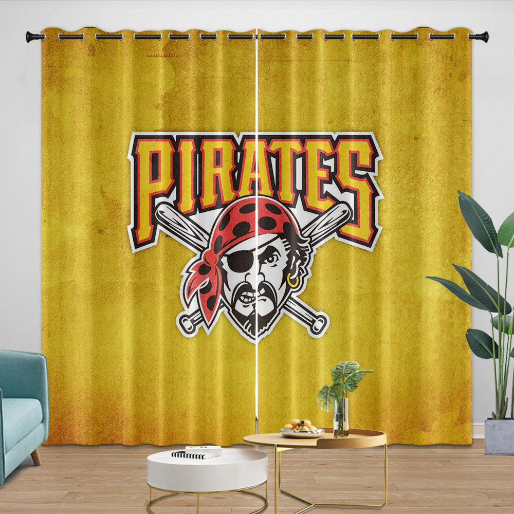 Pittsburgh Pirates Curtains Blackout Window Drapes Room Decoration (Online Order Only)
