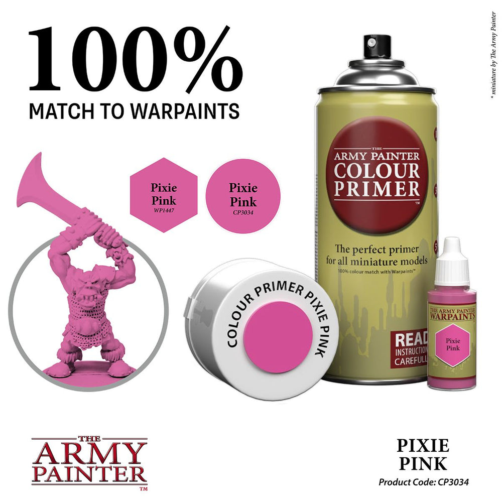 Army Painter Colour Primer: Pixie Pink (ONLINE ORDER ONLY)