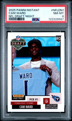 Graded 2025 Panini Instant Cam Ward #NFLDN1 NFL Draft Night Rookie RC Football Card PSA 8 Near Mint (ONLINE ORDER ONLY)