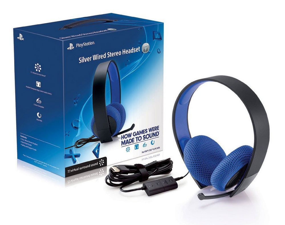 Playstation Silver Wired Stereo Headset 7.1 Virtual Surround Sound (Playstation 3) (ONLINE ORDER ONLY)