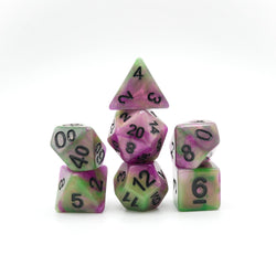 Poison Petals - 7 Piece DnD Dice Set | Acrylic RPG Gaming Dice (ONLINE ORDER ONLY)