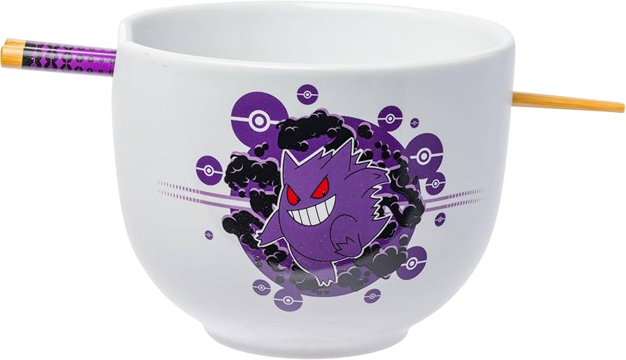Pokemon Gengar Ramen Bowl and Choptsticks Set (ONLINE ORDER ONLY)