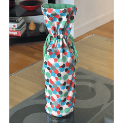 Large Reversible Reusable Fabric Wine Gift Bag | Polka Dots (ONLINE ORDER ONLY)