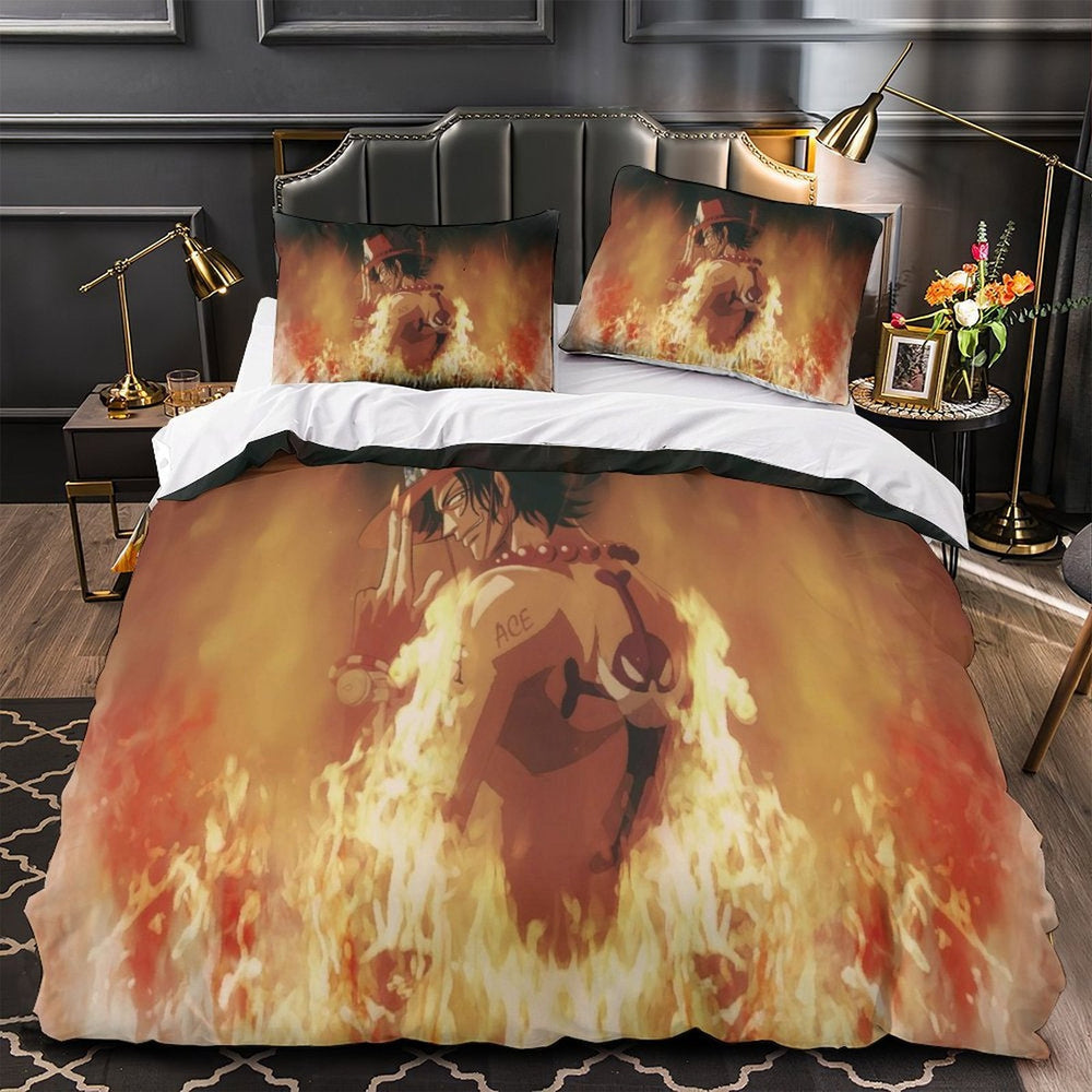 Portgas D. Ace Duvet Cover Pattern Bedding Set Without Filler (ONLINE ORDER ONLY)
