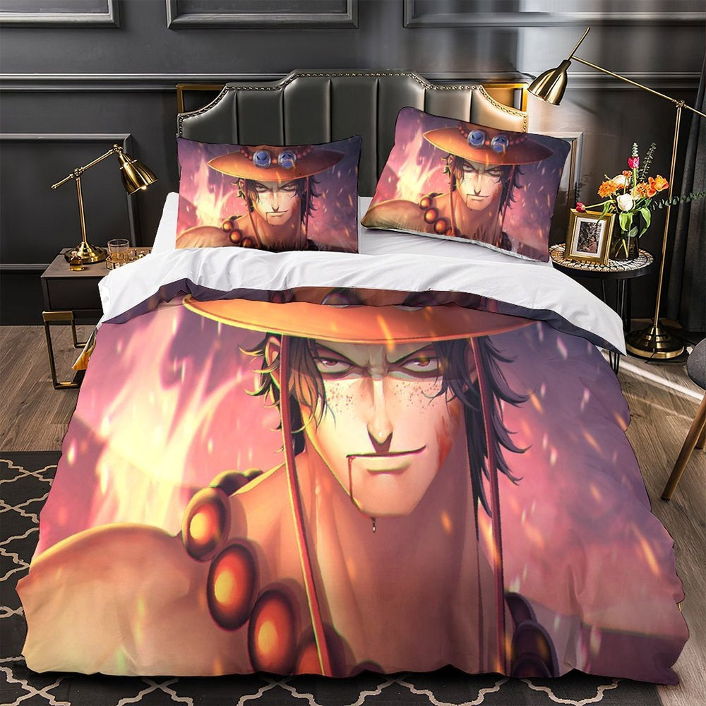 Portgas D. Ace Duvet Cover Pattern Bedding Set Without Filler (ONLINE ORDER ONLY)