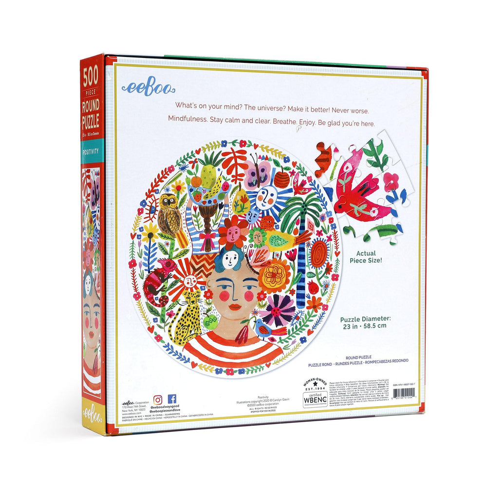 Positivity 500 Piece Round Jigsaw Puzzle eeBoo (ONLINE ORDER ONLY)