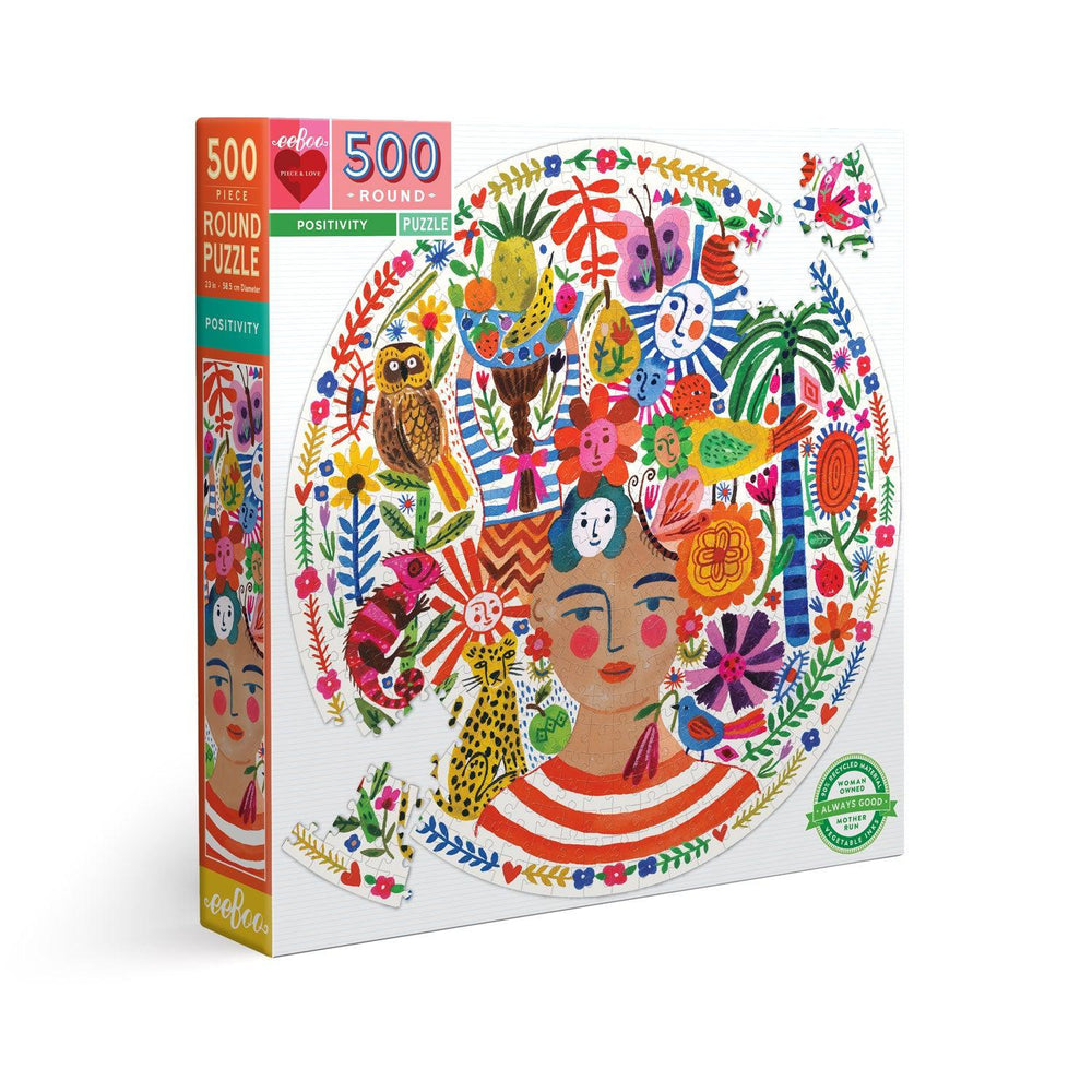 Positivity 500 Piece Round Jigsaw Puzzle eeBoo (ONLINE ORDER ONLY)