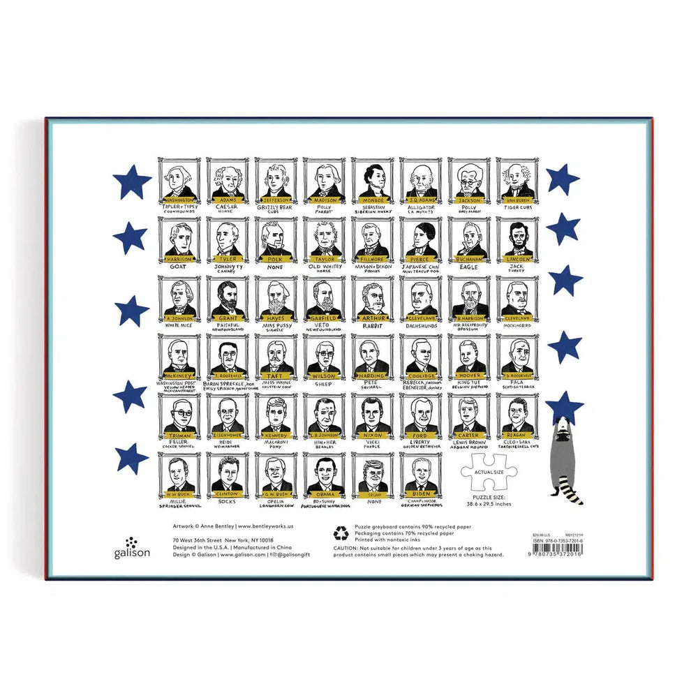 Presidents' Pets 2000 Piece Jigsaw Puzzle Galison (ONLINE ORDER ONLY)