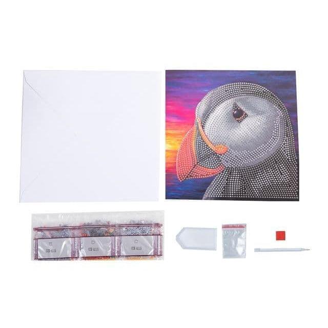 Puffin Sunset Crystal Art Card Kit Craft Buddy (ONLINE ORDER ONLY)