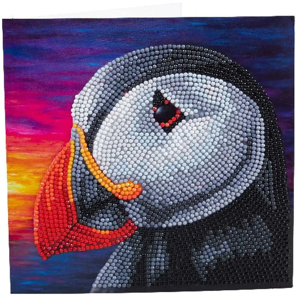 Puffin Sunset Crystal Art Card Kit Craft Buddy (ONLINE ORDER ONLY)