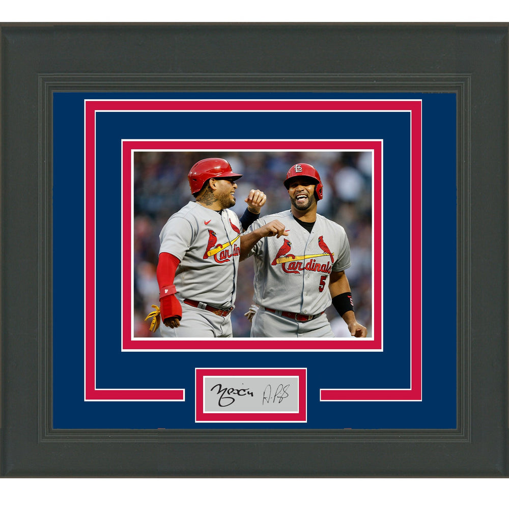 Framed Yadier Molina & Albert Pujols Facsimile Laser Engraved Signature Auto St. Louis Cardinals 11x14 Baseball Photo (ONLINE ORDER ONLY)