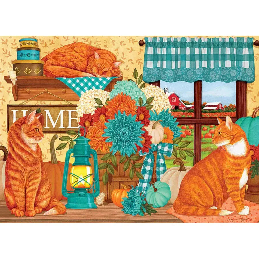 Pumpkin Patch Cats 500 Piece Jigsaw Puzzle Cobble Hill (ONLINE ORDER ONLY)