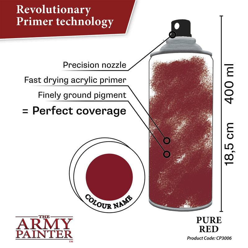 Army Painter Colour Primer: Pure Red (ONLINE ORDER ONLY)