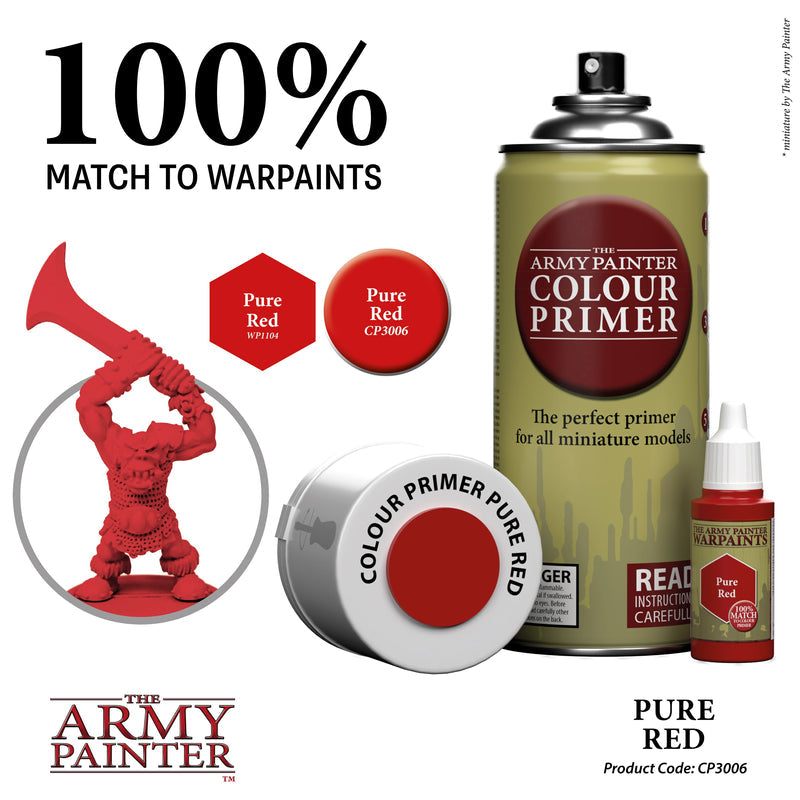 Army Painter Colour Primer: Pure Red (ONLINE ORDER ONLY)