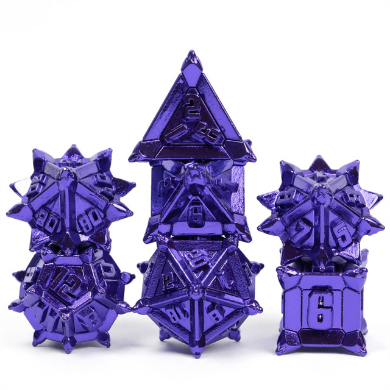 Warrior's Flail: Purple - Metal RPG Dice Set (ONLINE ORDER ONLY)
