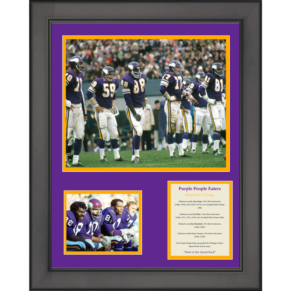 Framed Purple People Eaters PPE Minnesota Vikings Football 11"x14"Three Photo Collage (ONLINE ORDER ONLY)