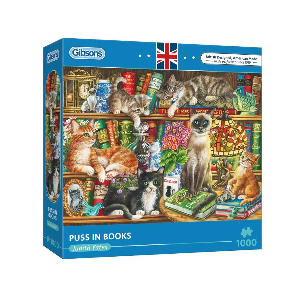 Puss In Books 1000 Piece Jigsaw Puzzle Gibsons (ONLINE ORDER ONLY)
