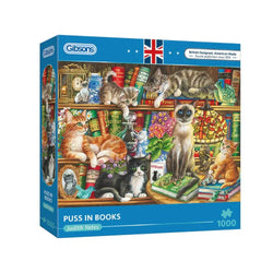 Puss In Books 1000 Piece Jigsaw Puzzle Gibsons (ONLINE ORDER ONLY)