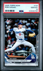 Graded 2025 Topps Now Roki Sasaki #137 Rookie RC Baseball Card PSA 10 Gem Mint (ONLINE ORDER ONLY)