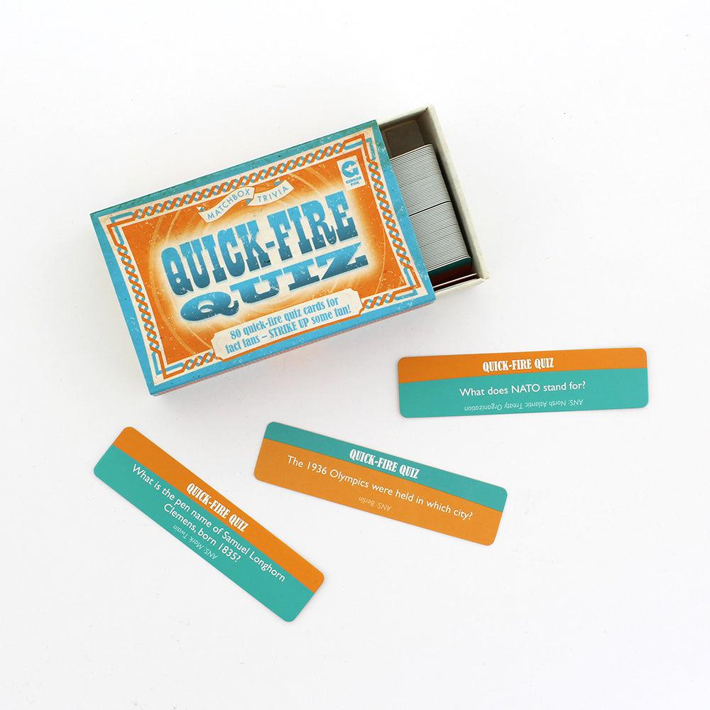 Quick Fire Quiz Matchbox Trivia Card Game Ginger Fox (ONLINE ORDER ONLY)