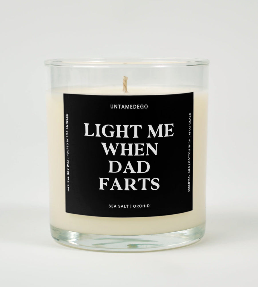 Light Me When Dad Farts Glass Candle (ONLINE ORDER ONLY)