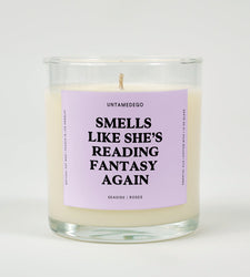 Smells Like She's Reading Fantasy Again Glass Candle (ONLINE ORDER ONLY)