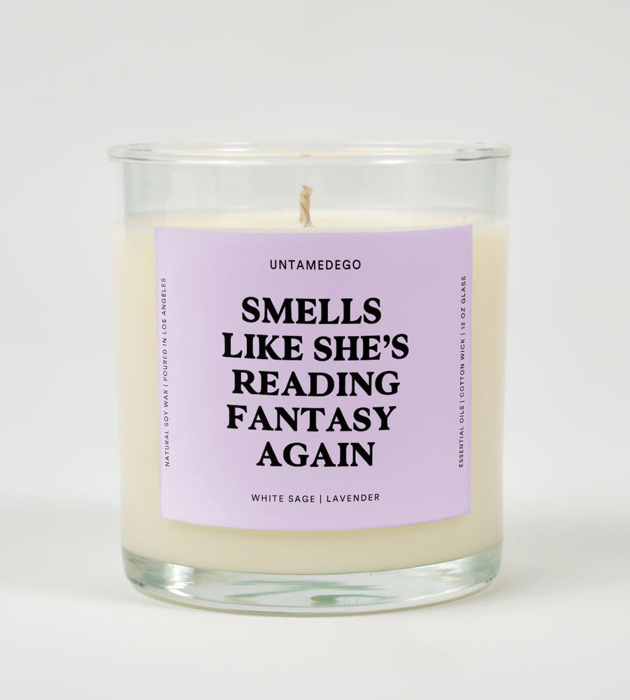 Smells Like She's Reading Fantasy Again Glass Candle (ONLINE ORDER ONLY)