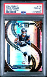 Graded 2024 Panini Select Rome Odunze #136 Silver Prizm Rookie RC Football Card PSA 10 Gem Mint (ONLINE ORDER ONLY)