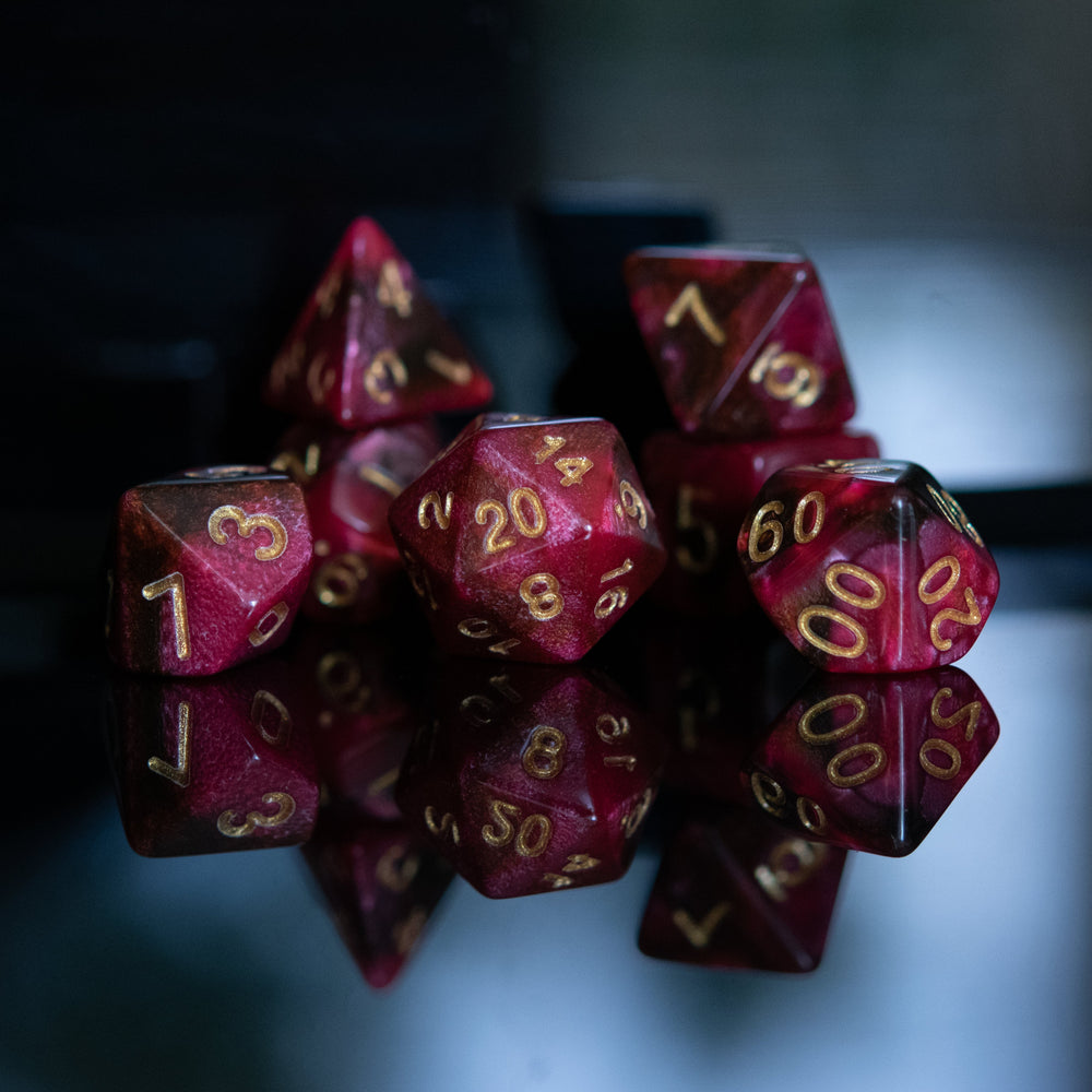 Rosette Galaxy Acrylic Dice Set (ONLINE ORDER ONLY)