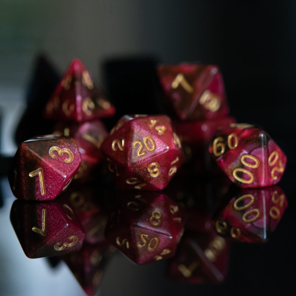 Rosette Galaxy Acrylic Dice Set (ONLINE ORDER ONLY)