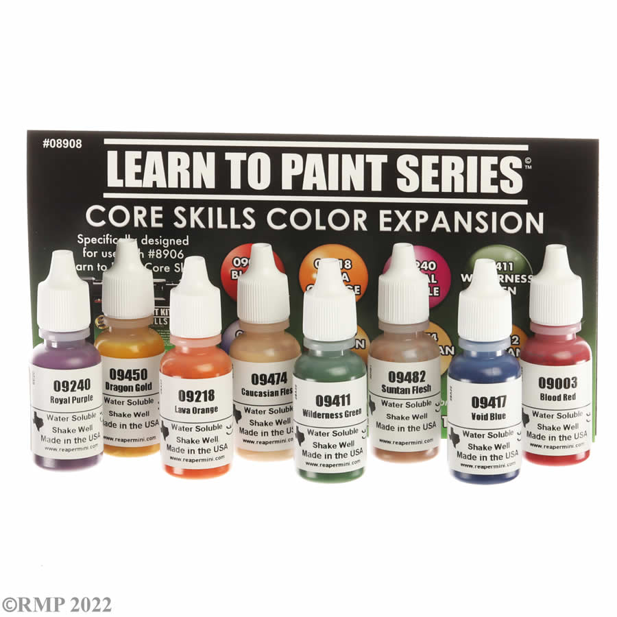 RPR08908 Core Skills Color Expansion Miniatures Learn to Paint Series Reaper Miniatures (ONLINE ORDER ONLY)