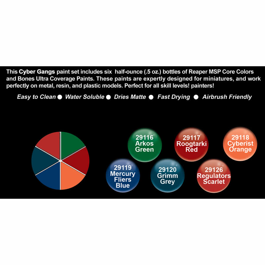 RPR09908 Cyber Gangs Set Fast Palette Acrylic Master Series Hobby Paint (ONLINE ORDER ONLY)