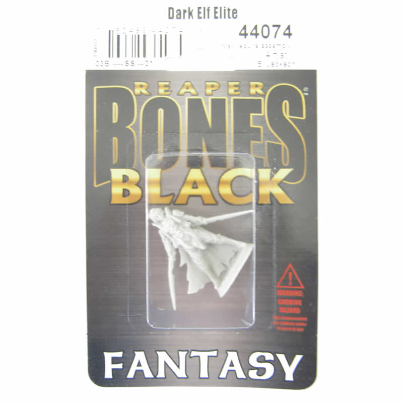 RPR44074 Dark Elf Elite Miniature 25mm Heroic Scale Bones Black (ONLINE ORDER ONLY)