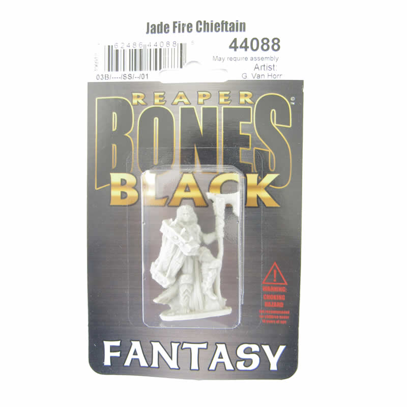 RPR44088 Jade Fire Chieftain Miniature 25mm Heroic Scale Bones Black (ONLINE ORDER ONLY)