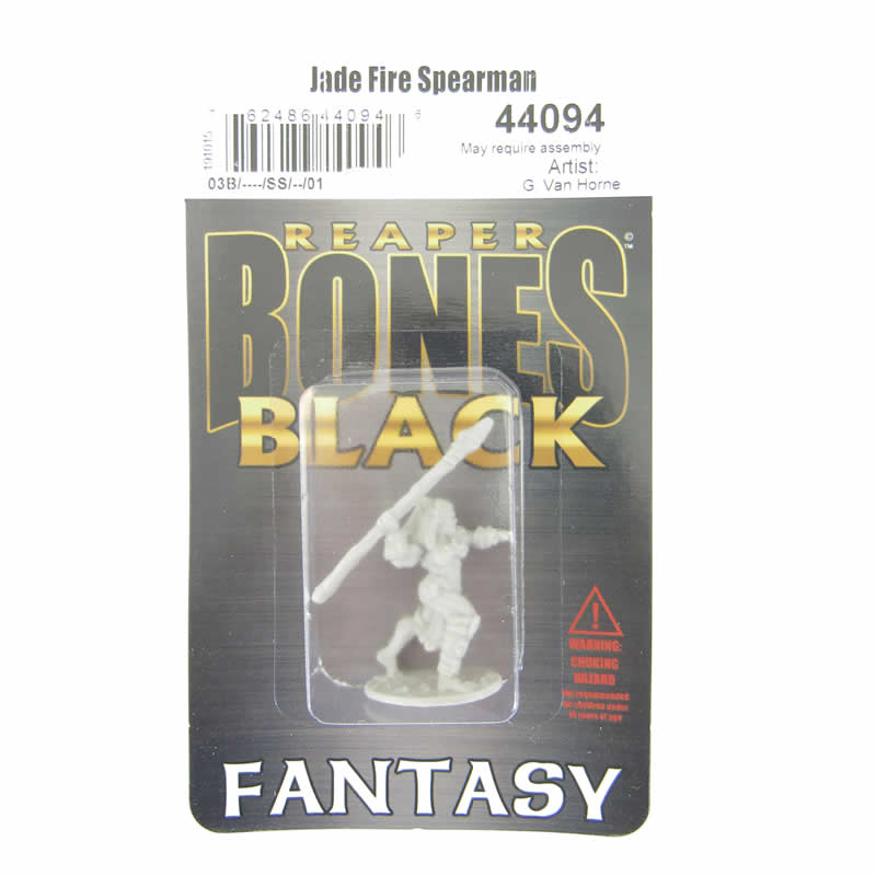 RPR44094 Jade Fire Spearman Miniature 25mm Heroic Scale Bones Black (ONLINE ORDER ONLY)