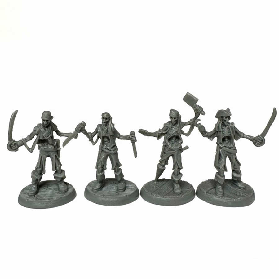 RPR44173 Skeletal Boarding Party Miniature 25mm Heroic Scale Figure Bones Black (ONLINE ORDER ONLY)