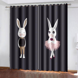 Rabbit Curtains Blackout Window Treatments Drapes for Room Decoration (Online Order Only)