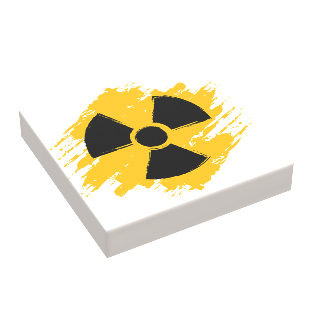 Radioactive Sign (2x2 tile) made using LEGO parts - B3 Customs (Online Order Only)