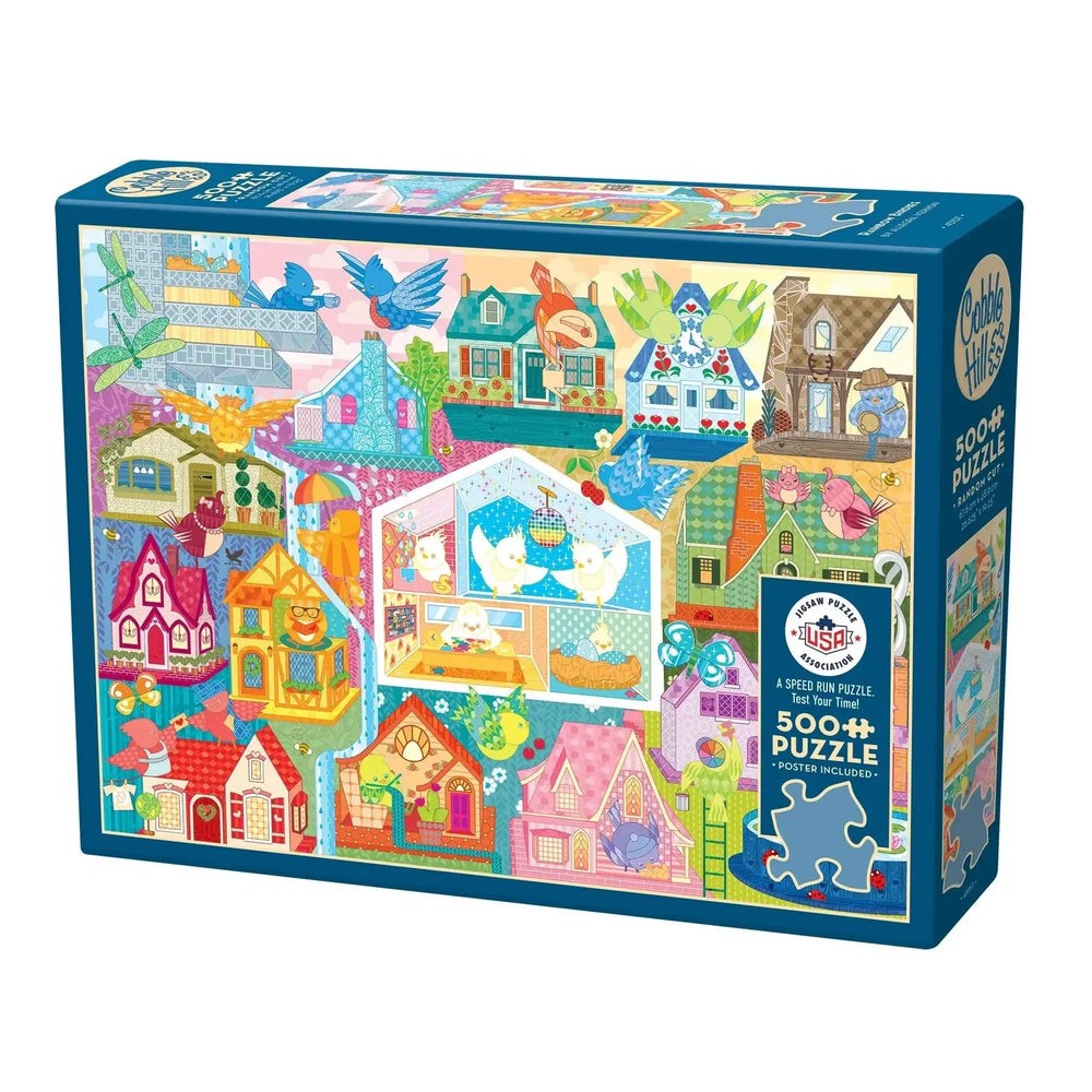 Rainbow Birdies "Speed Puzzle" 500 Piece Jigsaw Puzzle Cobble Hill (ONLINE ORDER ONLY)