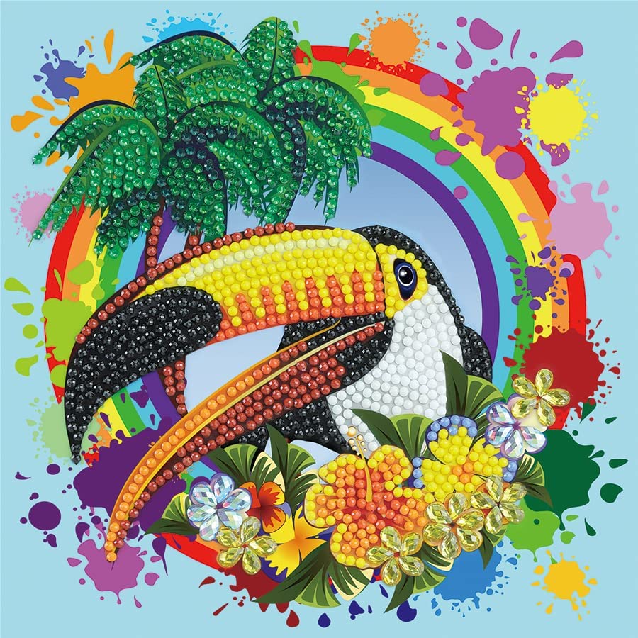 Rainbow Toucan Crystal Art Card Kit Craft Buddy (ONLINE ORDER ONLY)